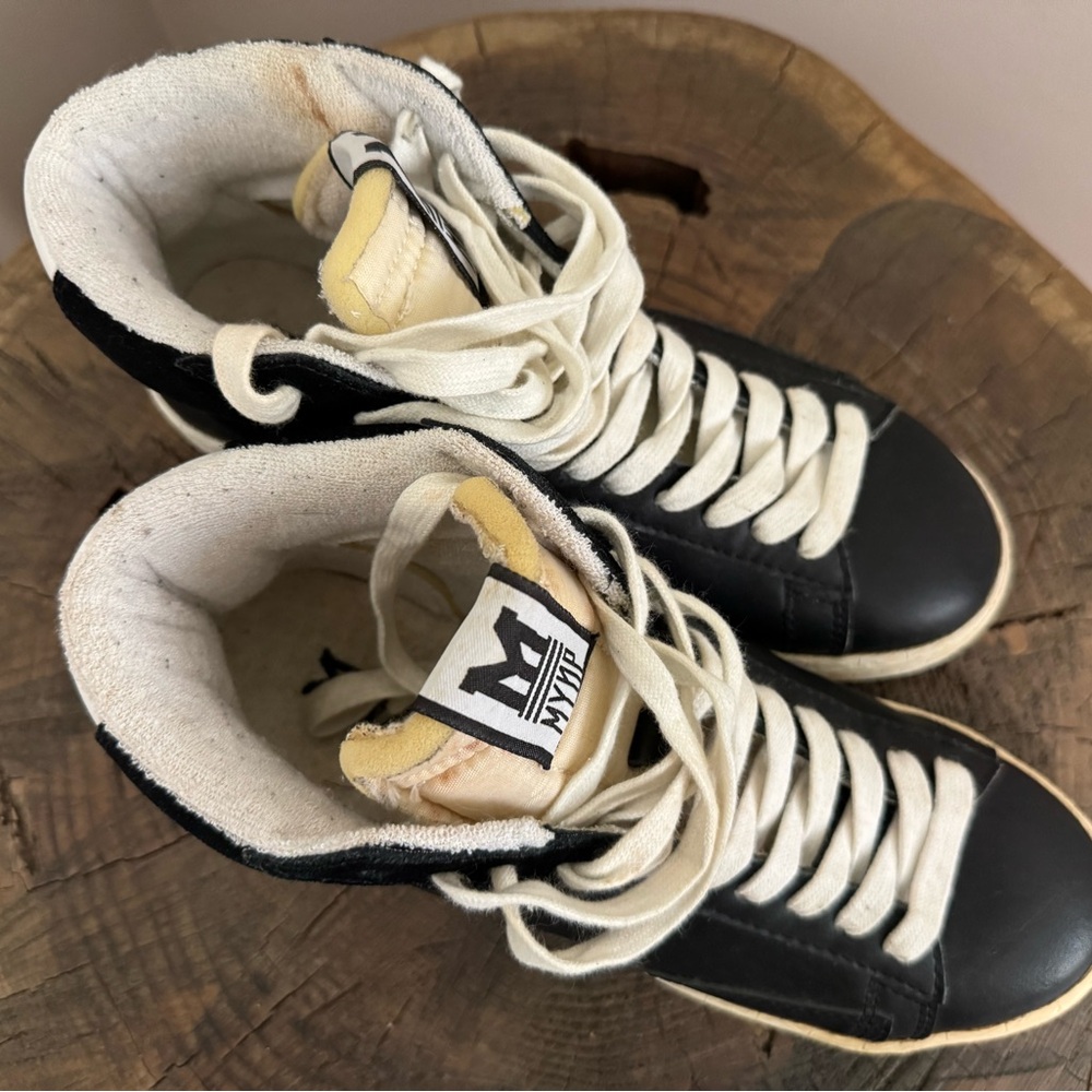 Myne Black and White Sneakers with Sturdy Sole